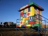 Marina (California): beach - lifeguard booth - Partridge Family style - Photo by G.Friedman