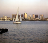 San Diego (California): sail boat on San Diego bay - photo by J.Fekete