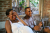 Cuba - Guardalavaca - couple playing with a Xaphoon - photo by G.Friedman