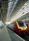 Manchester: train in Piccadilly Station (photo by D.S.Jackson)