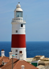 Gibraltar: Europa Point Lighthouse - southern end of the Iberian Peninsula, gateway between the Atlantic and the Mediterranean - Strait of Gibraltar - photo by M.Torres