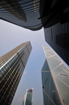 Hong Kong: skyscrapers seen from Cheung Kong Park -  Bank of China tower, Cheung Kong Center, AIA Central and Three Garden Road - Central district - photo by M.Torres