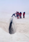 Iceland Glacier cravass with tourists (photo by B.Cain)