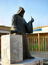 Isfahan / Esfahan, Iran: staute of Bishop Khachatoor near Vank Cathedral - Jolfa or New Julfa, the Armenian quarter - photo by N.Mahmudova