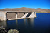 Mohale Dam, Lesotho: ogee crest spillway built on the left abutment of the dam, seen from the reservoir side - photo by M.Torres