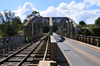 RN2, Marovitsika, Alaotra-Mangoro region, Toamasina Province, Madagascar: bridge over the river Mangoro - double bridge used by the Tamatave railway line and the RN2 highway - photo by M.Torres