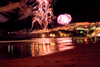 Albufeira - Algarve, Portugal: the beach at night- fireworks - a praia  noite - fogo de artifcio - photo by M.Durruti