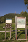 Start of the trail to the 960m summit of Boc near Rogaska Slatina , Slovenia