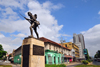 Dar es Salaam, Tanzania: Askari Monument - Indira Gandhi Street (left) and Azikive Street (right) - photo by M.Torres