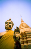 Thailand - Buddha and Golden Chedi, Wat Phrathat Doi Suthep, located on a hill 15 km from the city - stupa - temple - religion - Buddhism (photo K.Strobel)