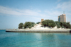 UAE - Abu Dhabi / Abu Dabi: the corniche - Volcano Fountain - demolished in 2004 - Persian Gulf - photo by M.Torres