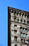 Boston, Massachusetts, USA: Ames Building - Ames Hotel - Court Street, Financial District - architects Shepley, Rutan and Coolidge - Richardsonian Romanesque style - dramatic roofline overhang - the second tallest masonry load bearing-wall structure in the world - photo by M.Torres