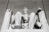 Washington, D.C., USA: statue of Abraham Lincoln sitting in contemplation at the Lincoln Memorial on The Mall - Georgia white marble - photo by C.Lovell