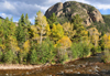 Roosevelt National Forest - Poudre Canyon, Larimer County, Colorado, USA: Sleeping Elephant mountain and Cache la Poudre River - CO 14 road - Poudre Canyon Hwy - photo by M.Torres