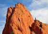 Colorado Springs, El Paso County, Colorado, USA: Garden of the Gods - a woman above it all - photo by M.Torres