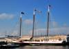 Rockland, Maine, New England, USA: Victory Chimes - the only original three-masted schooner in the Maine Windjammer fleet - in the harbor - photo by M.Torres