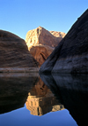 Lake Powell, Utah, USA: Iceberg Canyon reflection of sandstone cliffs in a secluded section of Iceberg Canyon, one of the 96 arms of Lake Powell - photo by C.Lovell