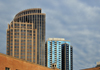 Charlotte, North Carolina, USA: Fifth Third Center tower, aka IJL Financial Center and 201 North Tryon -  intersection of West Fifth Street and North Tryon Street - architects Smallwood, Reynolds, Stewart (Avenue Condominiums on the right) - photo by M.Torres